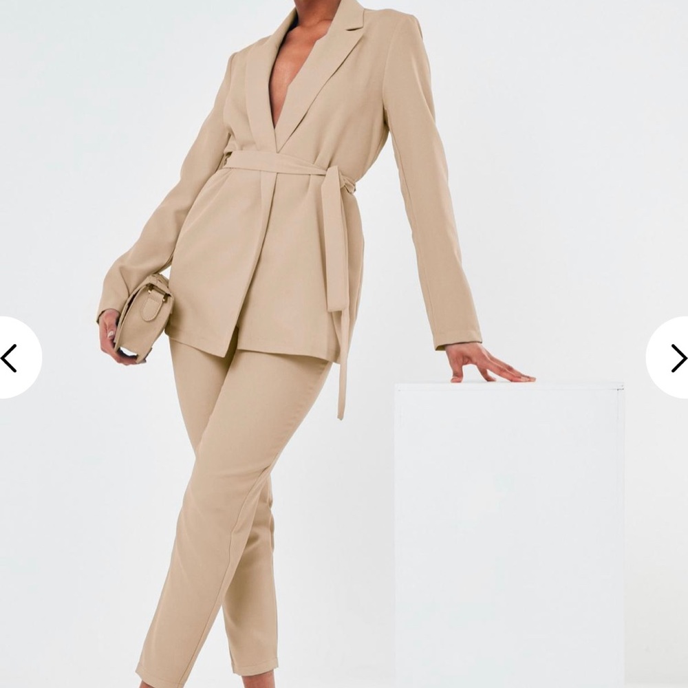 Missguided Stone/ nude coord blazer and pants